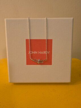 John Hardy Spear Necklace | Mixed Metal Gold & Silver Diamond Accent